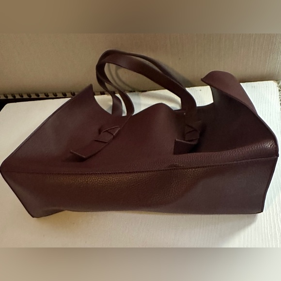 RACHEL ZOE CURATEUR ARIALITH BORDEAUX FAUX LEATHER TOTE - Picture 6 of 9